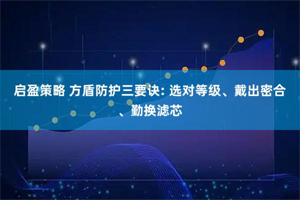 启盈策略 方盾防护三要诀: 选对等级、戴出密合、勤换滤芯